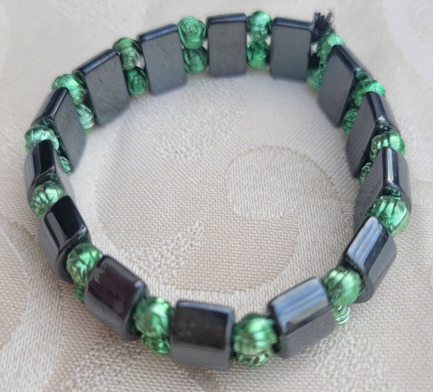 ​Hämatit Armband - grün - elastisch
