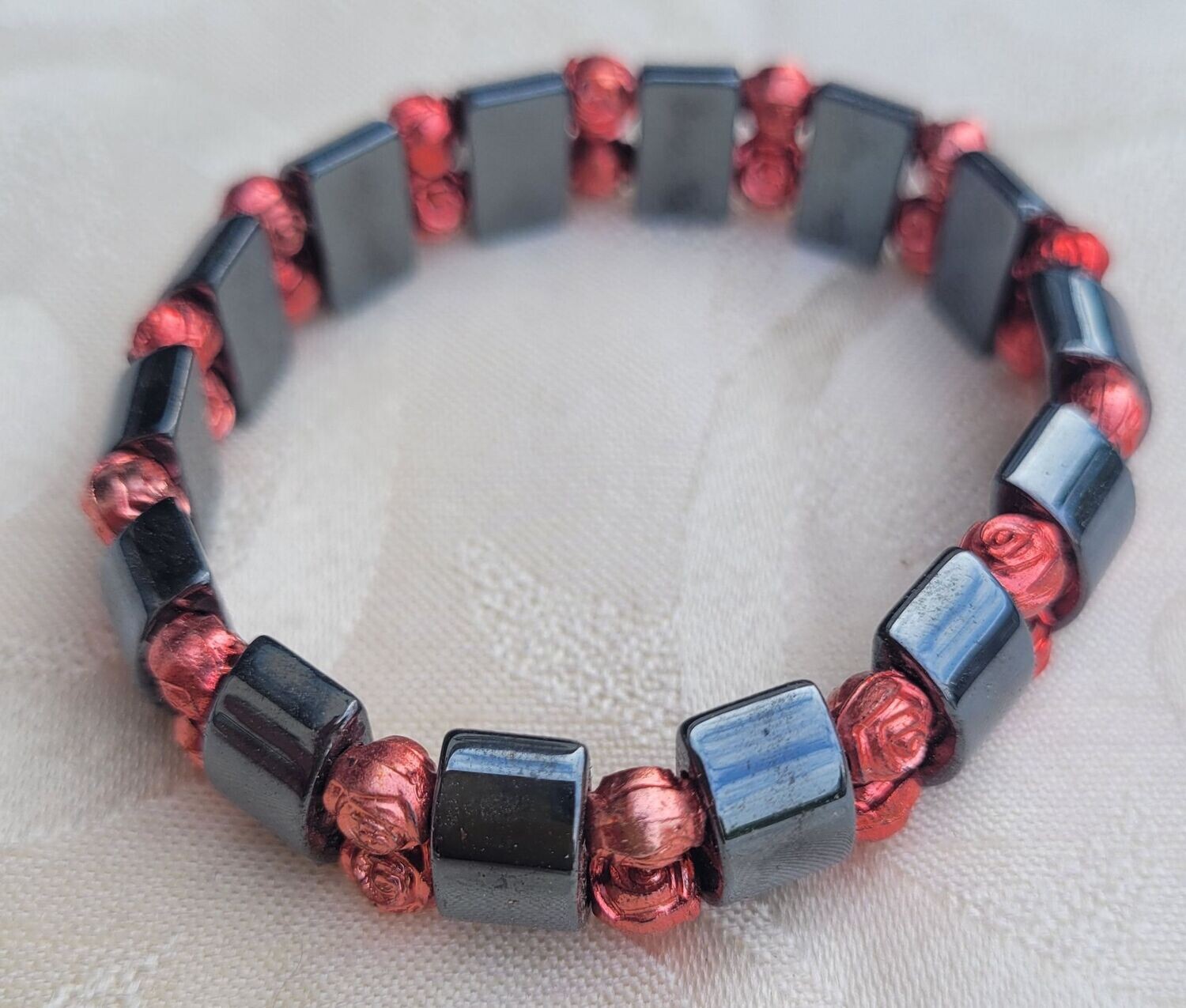 ​Hämatit Armband - rot - elastisch