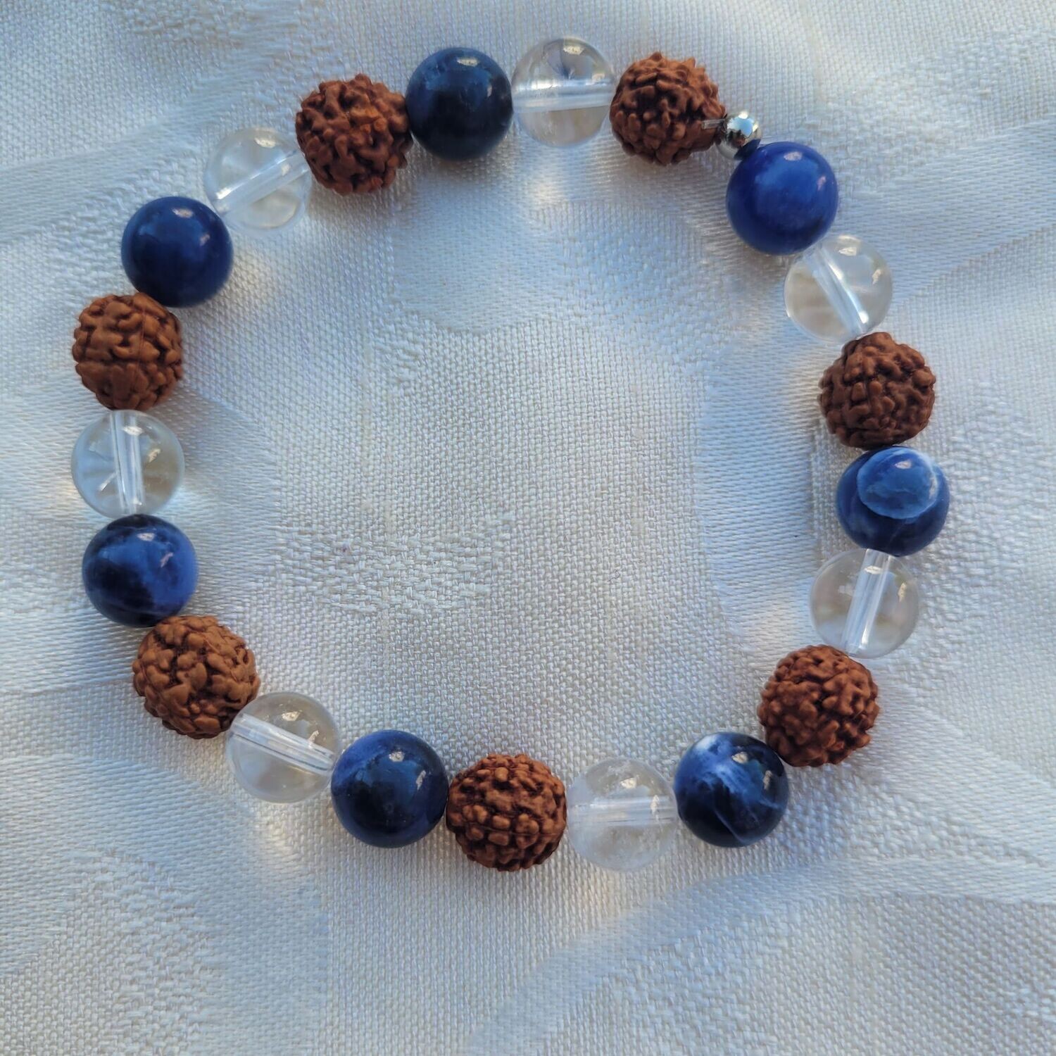 ​Rudrashka Sodalith Bergkristall Armband - 8 mm