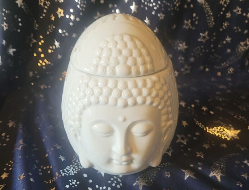 Aroma- Duftlampe - Buddhakopf in weiß
