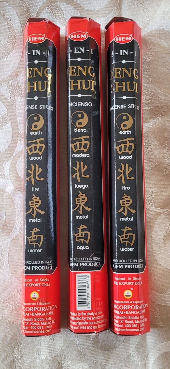 HEM - Feng Shui - 5 in 1 - 1 Packung mit 20 Räucherstäbchen