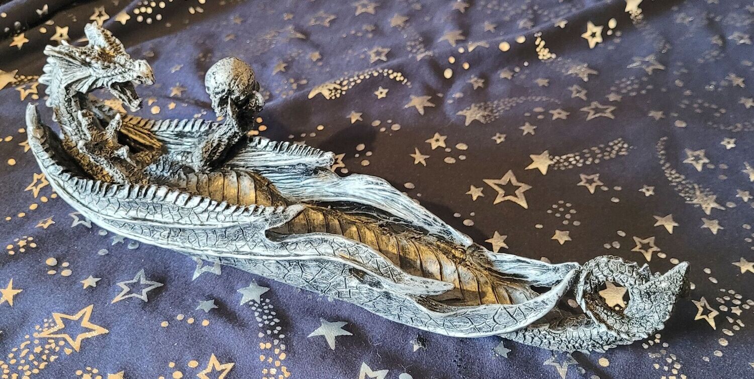 ​Räucherstäbchen- und Kegelhalter - schwarzer Drache