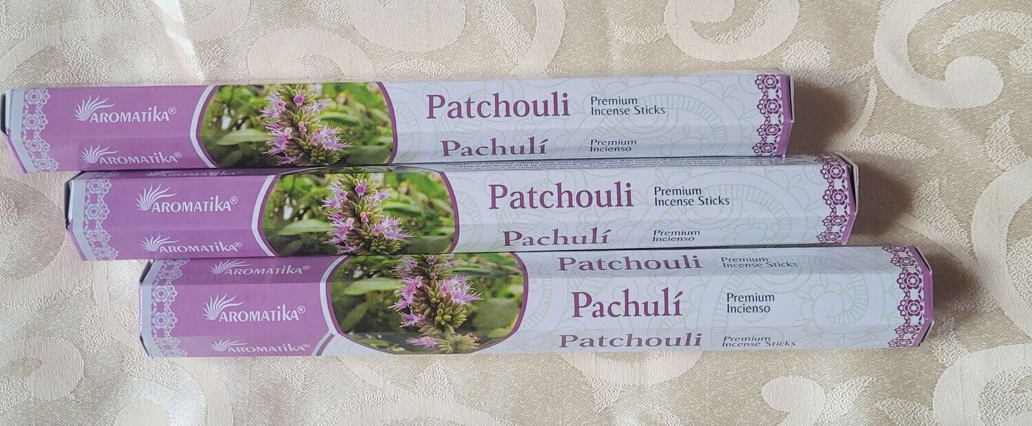 Aromatika Premium - Patchouli - 1 Packung mit 20 Räucherstäbchen