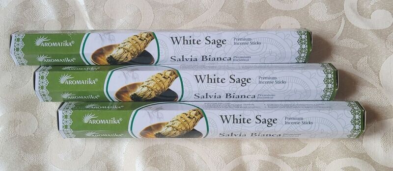 ​​Aromatika Premium - White Sage/weißer Salbei - 1 Packung mit 20 Räucherstäbchen