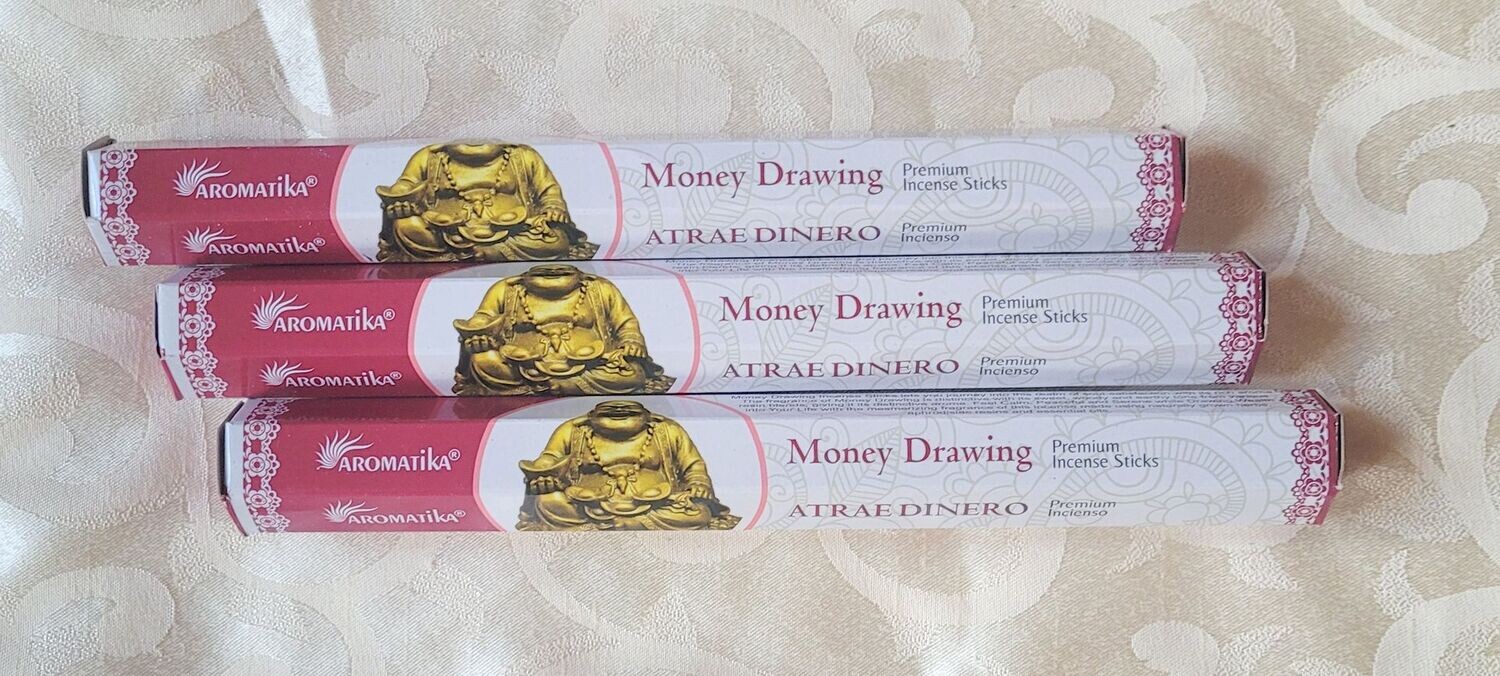 Aromatika Premium - Money Drawing - Geld anziehen - 1 Packung mit 20 Räucherstäbchen