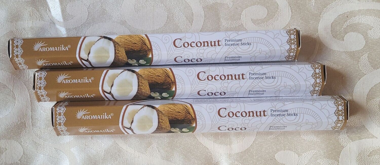 ​​Aromatika Premium - Kokosnuss - 1 Packung mit 20 Räucherstäbchen