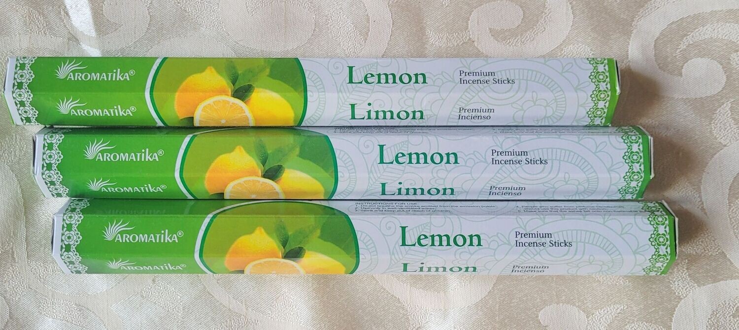 Aromatika Premium - Lemon - Zitrone - 1 Packung mit 20 Räucherstäbchen