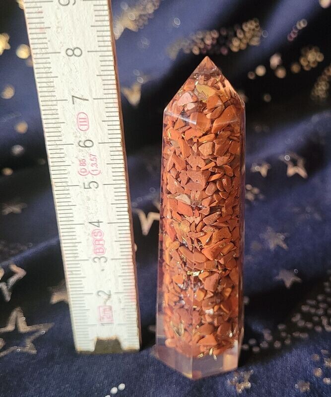 Orgonit Obelisk - Roter Jaspis - 7 cm