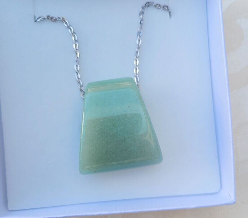 Edelstein Trapezanhänger Aventurin mit Kette