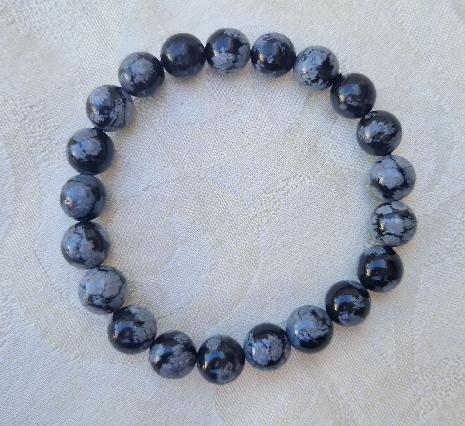 Schneeflockenobsidian Armband - 8 mm