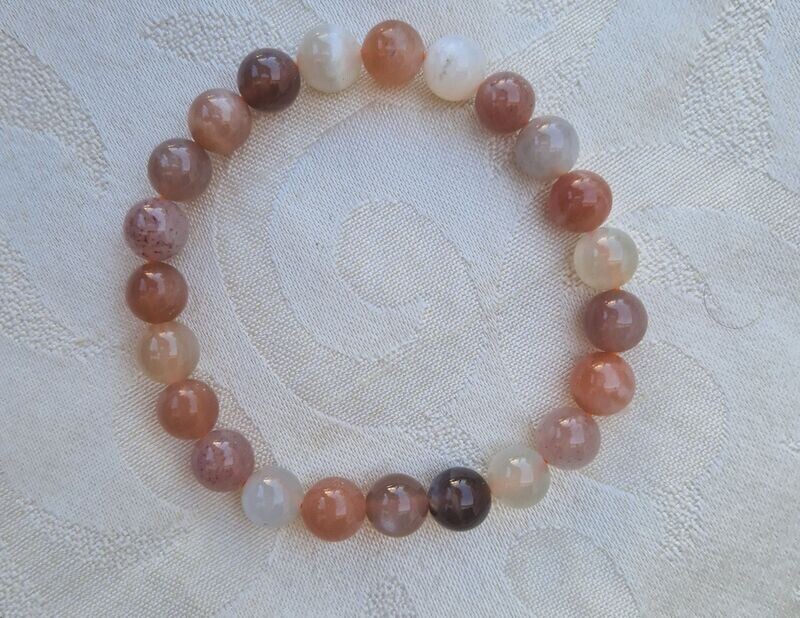 Mondstein Armband bunt - 8 mm