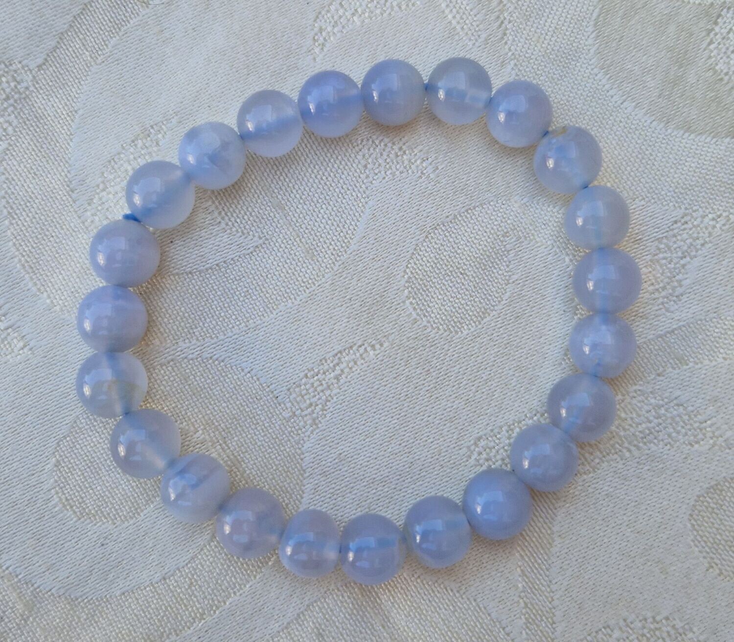 Chalcedon grau/blau Armband - 8 mm - AB-Qualität