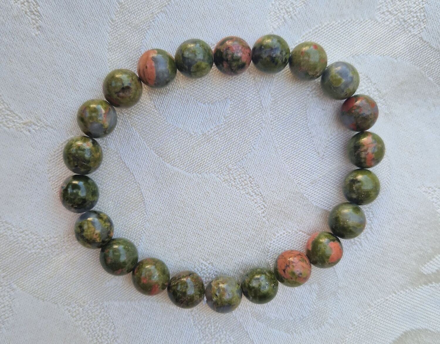 Moosachat mit rotgefärbt Armband - 8 mm
