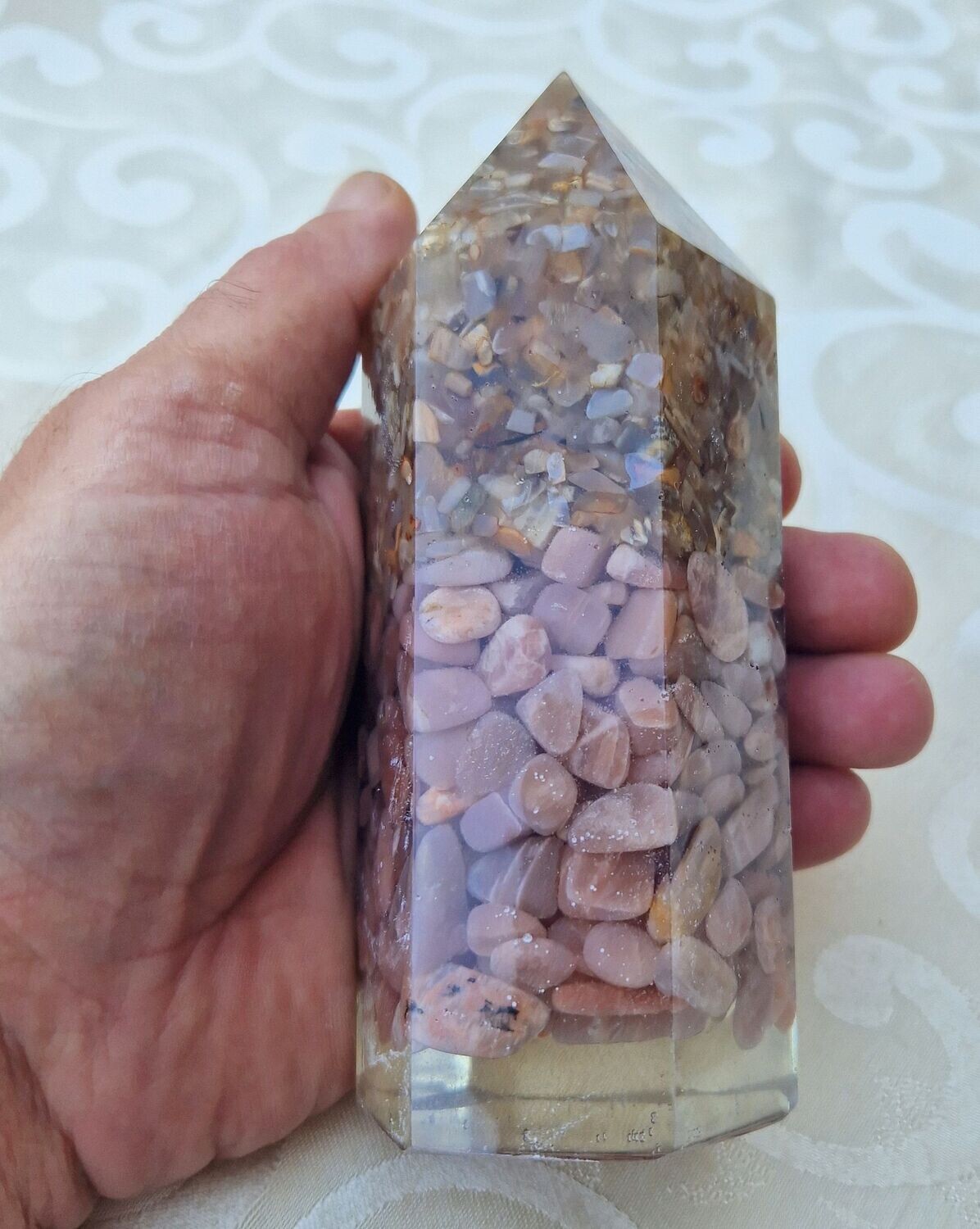 ​Orgonit Obelisk - Turm - Mondsteine in 2 Arten - 15 cm