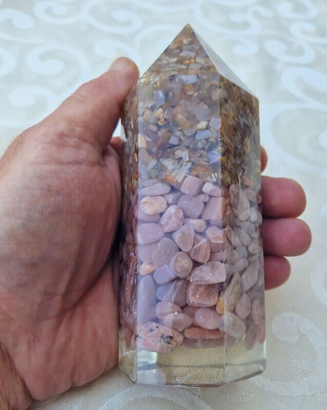​Orgonit Obelisk - Turm - Mondsteine in 2 Arten - 15 cm