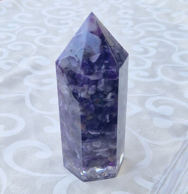 ​Orgonit Obelisk - Turm - Amethyst - 15 cm