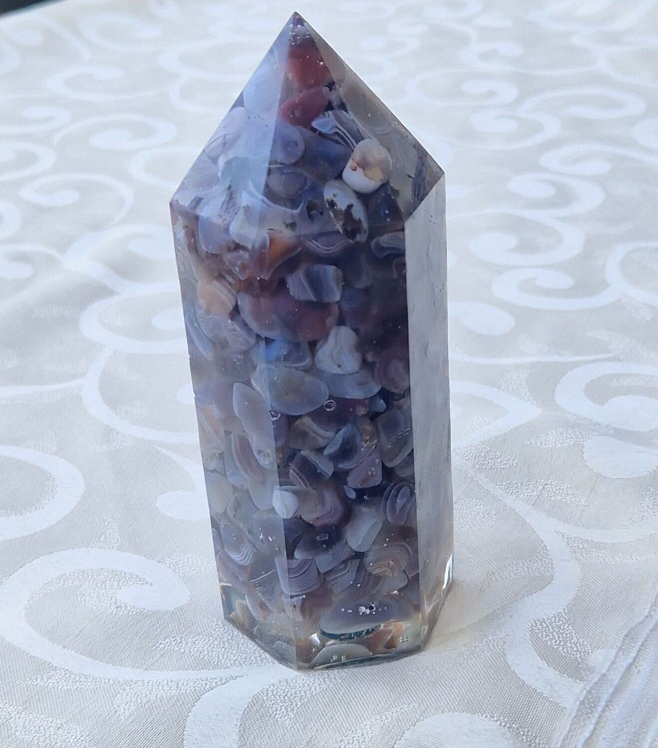 ​​Orgonit Obelisk - Turm - Botswana Achat - 15 cm