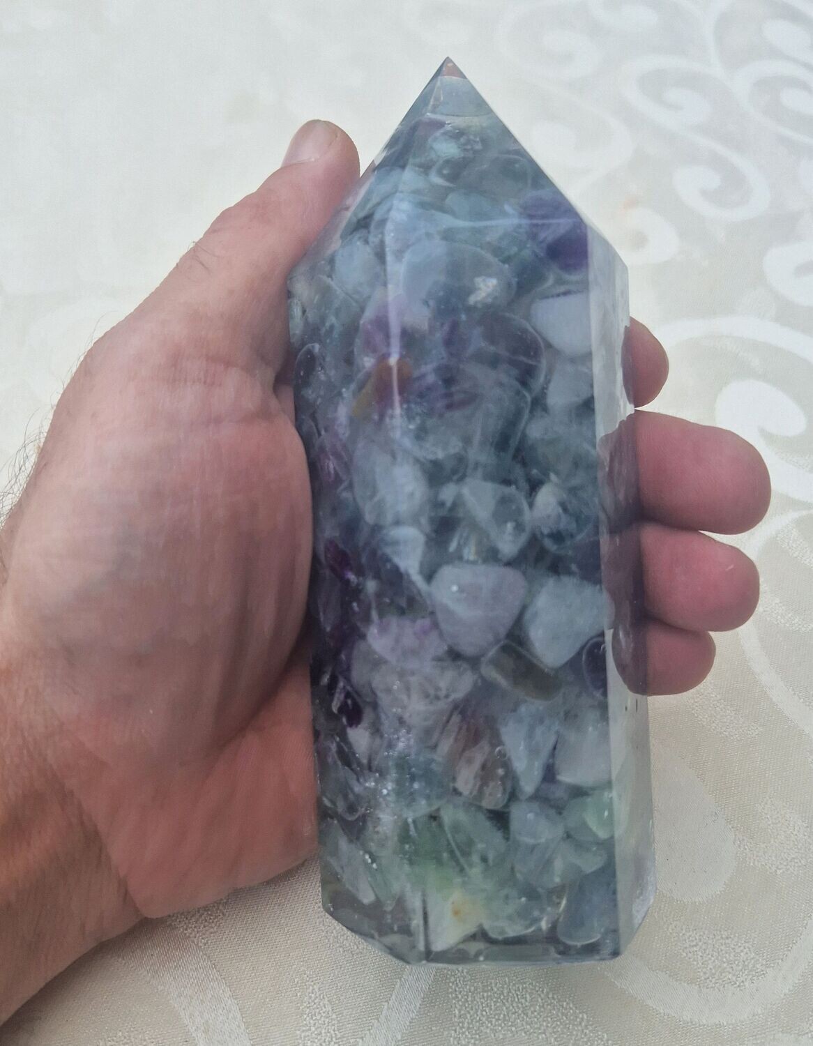 Orgonit Obelisk - Turm - Fluorit - 15 cm