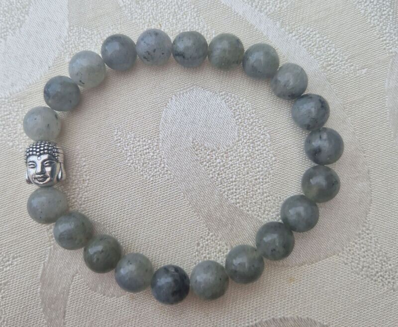 Labradorit Edelsteinarmband Buddha.