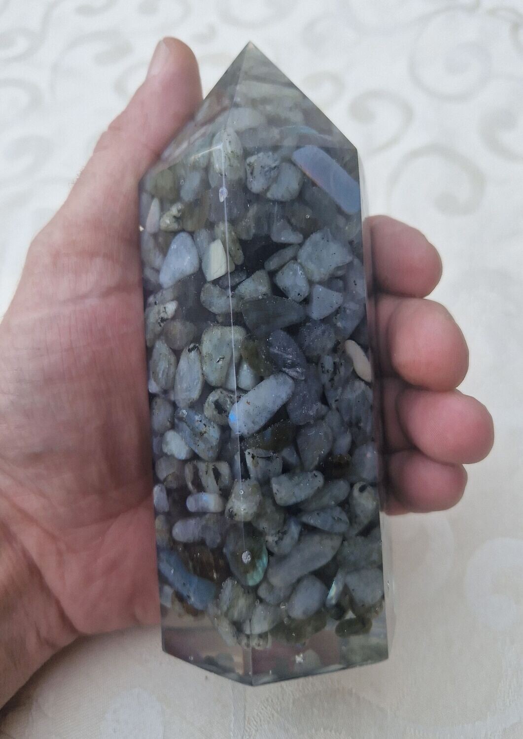 Orgonit Obelisk - Turm - Labradorit - 15 cm