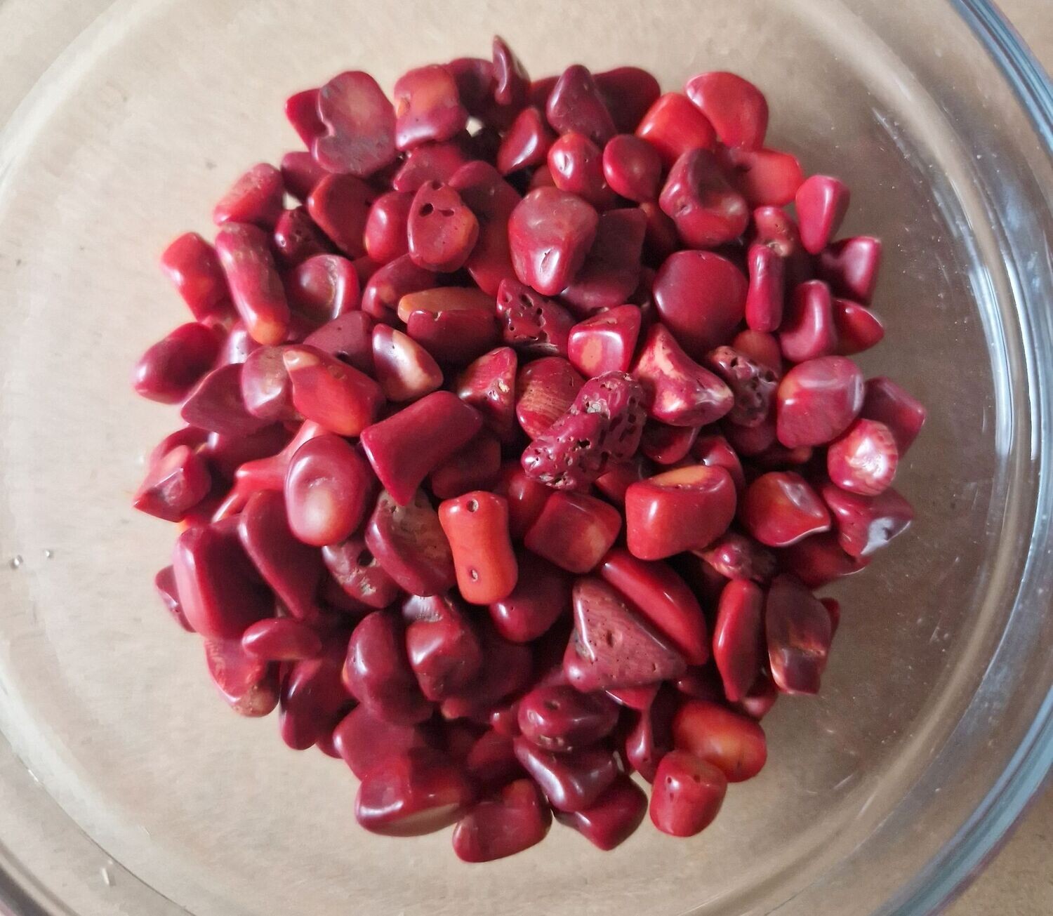 Rote Korallen - 250 gr - 4 bis 12 mm