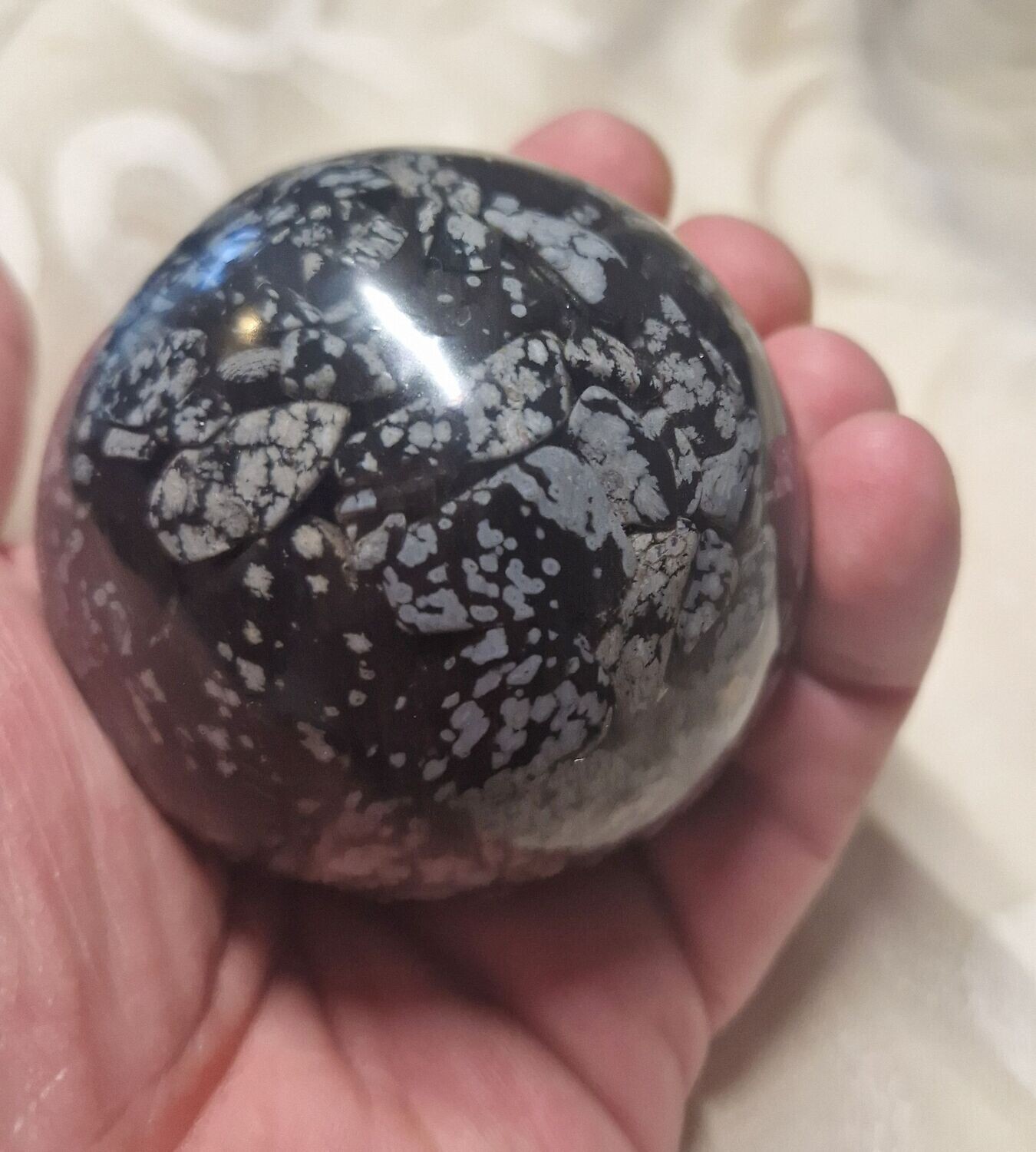 Orgonit Kugel mit Schneeflocken-Obsidian - ca. 6,5 cm