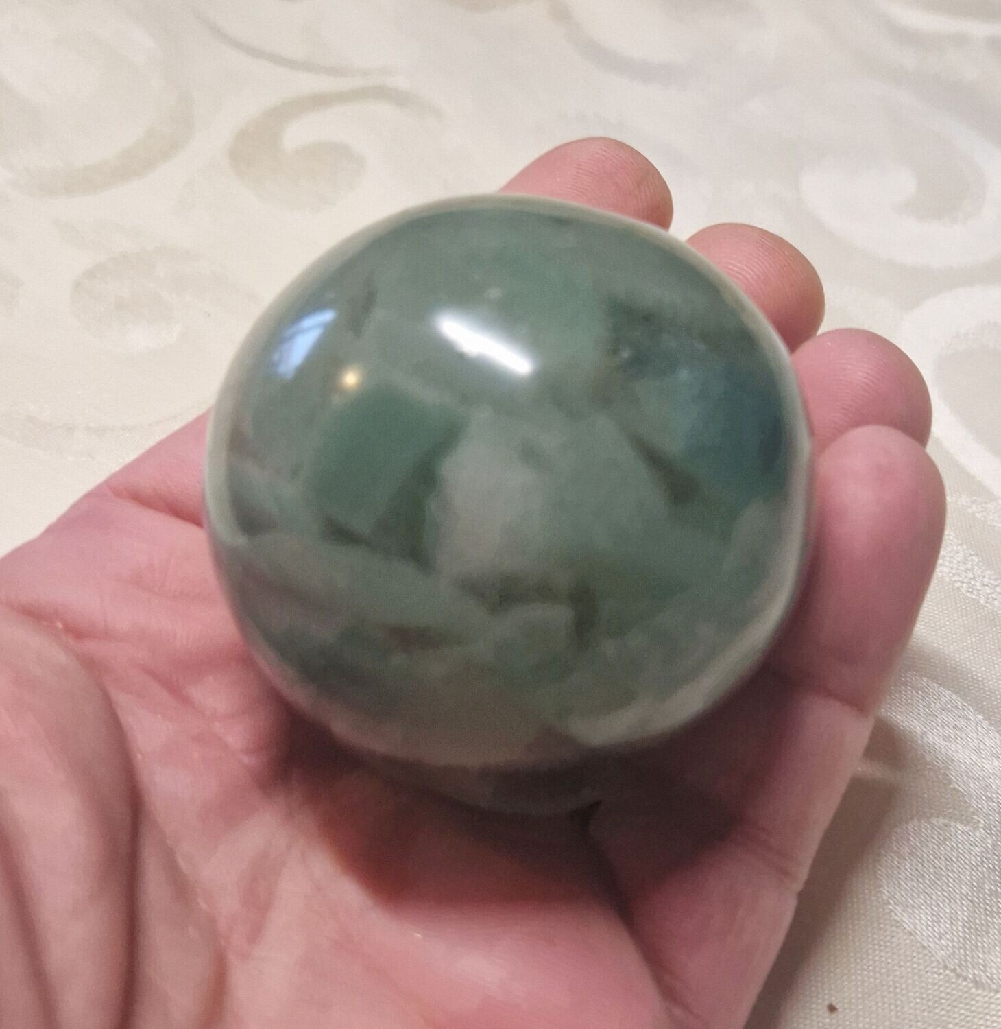 ​Orgonit Kugel mit Quarz grün Rohsteine - ca. 5,5 cm