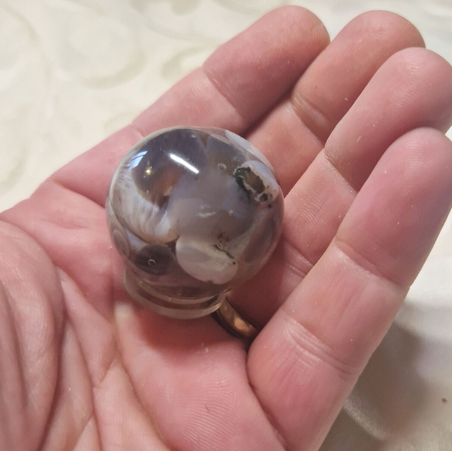 ​Orgonit Kugel mit Botswana Achat - ca. 3,5 cm