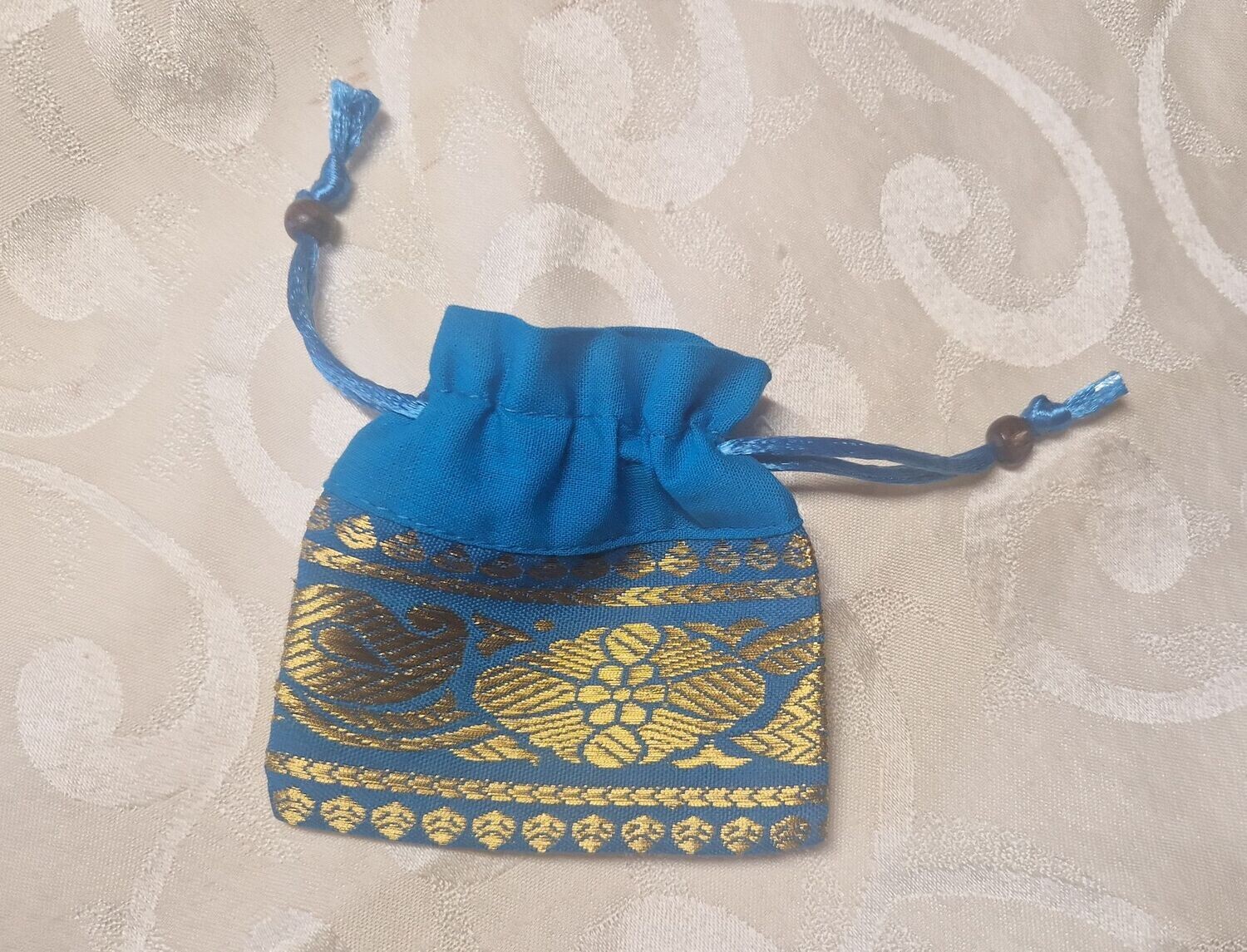 Brokattasche - Pendeltasche - blau