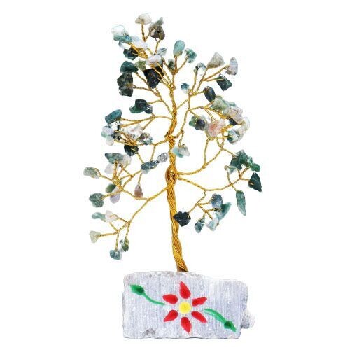 Indischer Edelsteinbaum - 80 Steine Moosachat