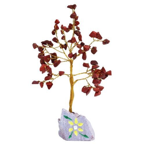 ​Indischer Edelsteinbaum - 80 Steine roter Jaspis