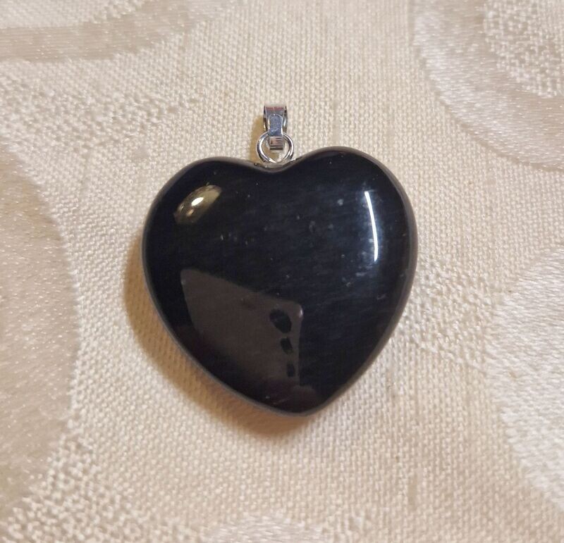 ​​Herz-Anhänger - Obsidian - 25 mm