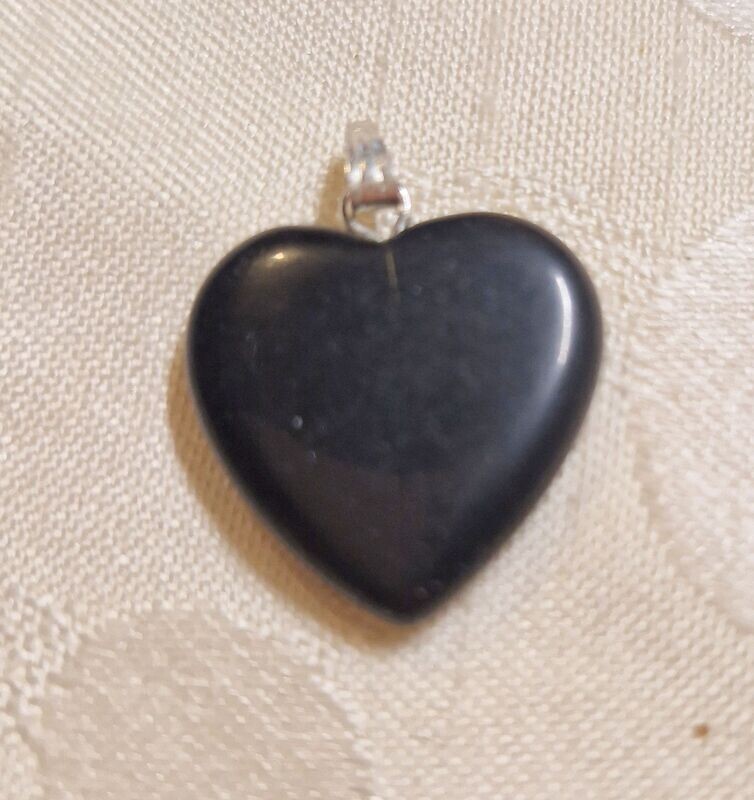 Herz-Anhänger - Obsidian - 20 mm