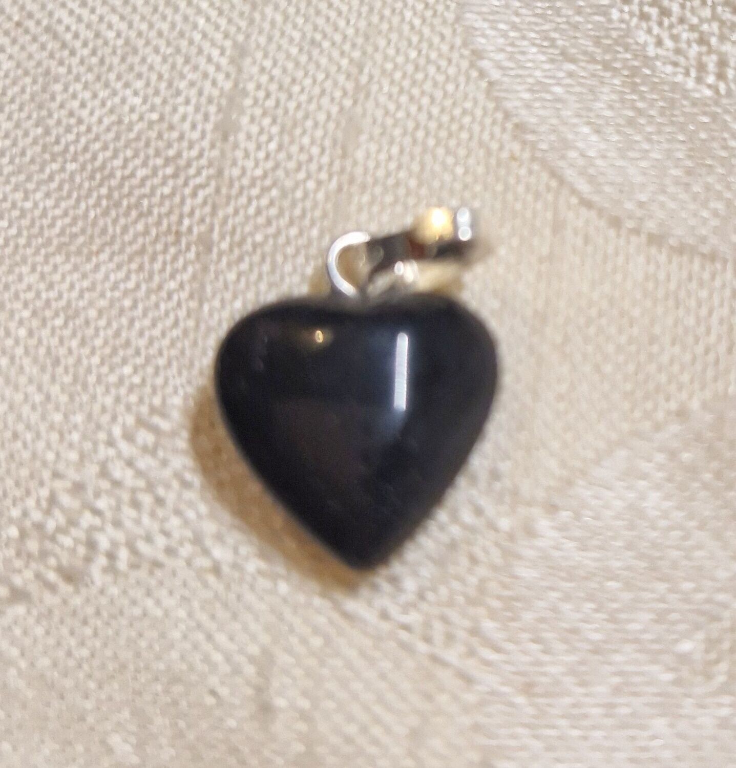 Herz-Anhänger - Obsidian - 12 mm