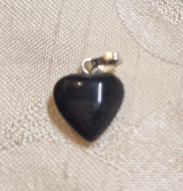 Herz-Anhänger - Obsidian - 12 mm