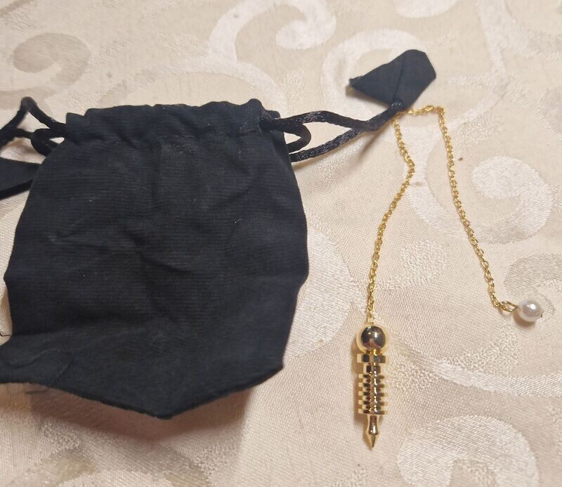 Mini-Pendel - Messing vergoldet - mit Tasche