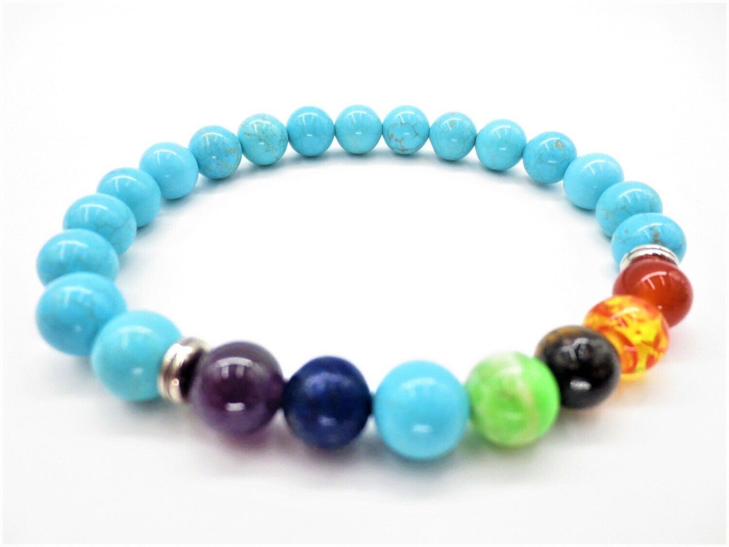 ​Türkenit (Magnesit gefärbt) Edelsteinarmband/Chakra Armband