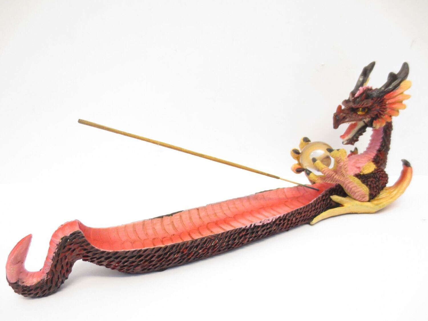 Räucherstäbchen- und Kegelhalter - roter Drache