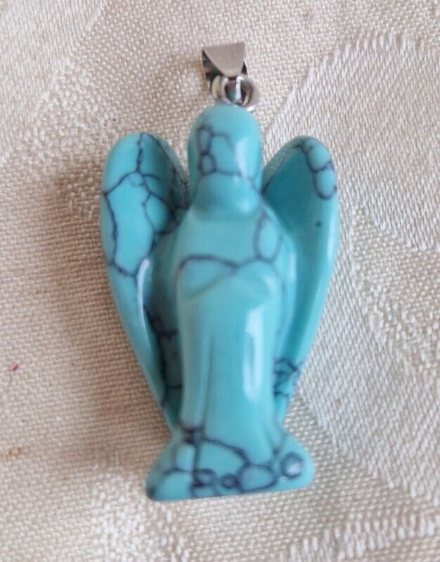 Edelsteinanhänger Türkenit (Magnesit gefärbt) Engel
