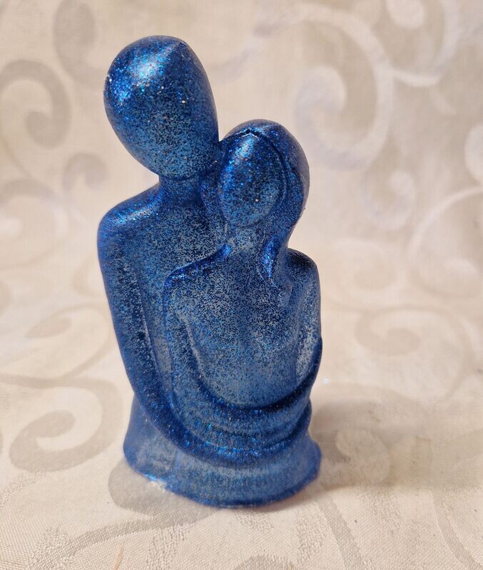 ​Liebespaar in Blau-Glitzer