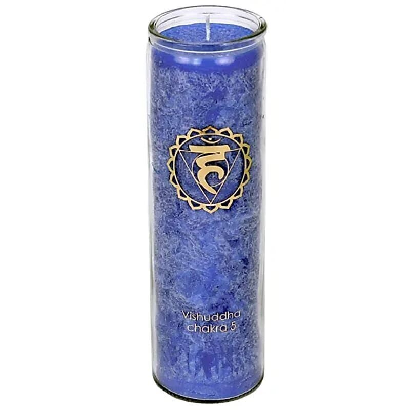 ​Duftkerze Stearin 5. Chakra - Vishudda - Hals-Chakra - Kommunikation & Kreatitvität