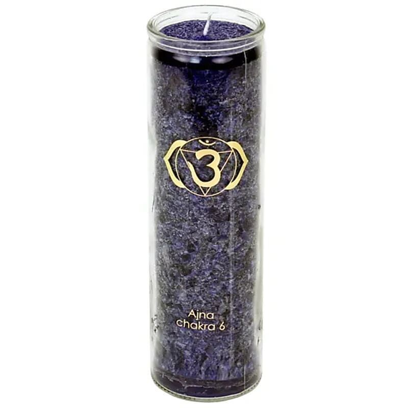 ​​Duftkerze Stearin 6. Chakra - Ajna - Stirn-Chakra - Intuition & Weisheit