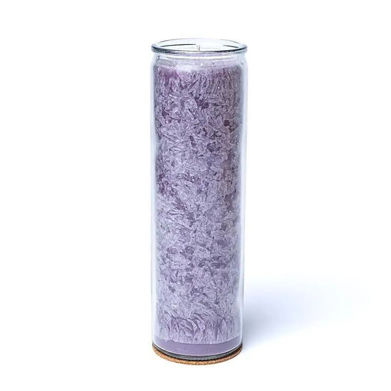 Kerze Stearin - violett - unparfümiert