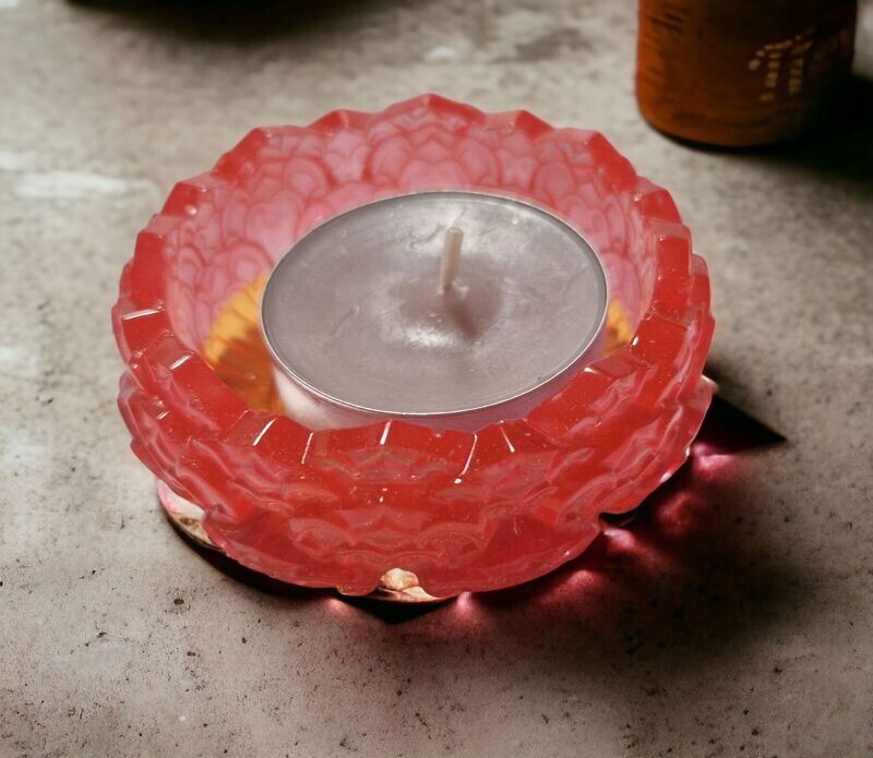 Kerzenhalter in rot-orange