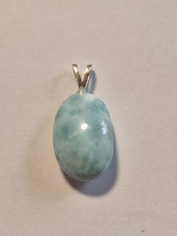 ​Larimar mit Silberöse 925