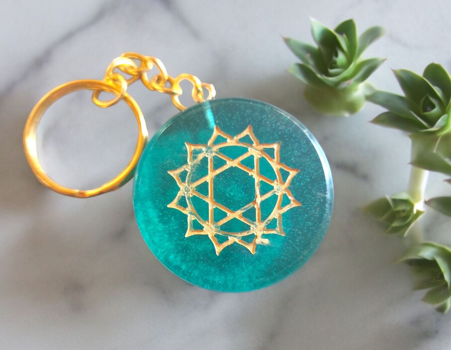 ​​Schlüsselanhänger - 4. Chakra - Anahata - Herz-Chakra
