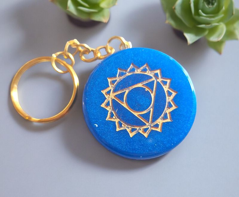 Schlüsselanhänger - 5. Chakra - Vishudda - Hals-Chakra