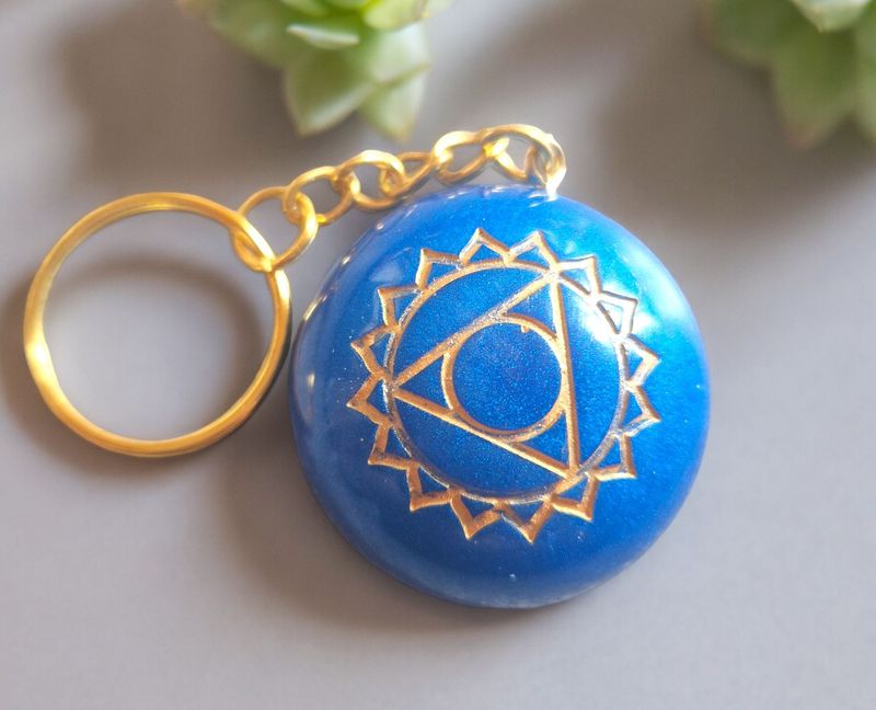 ​Schlüsselanhänger - 5. Chakra - Vishudda - Hals-Chakra
