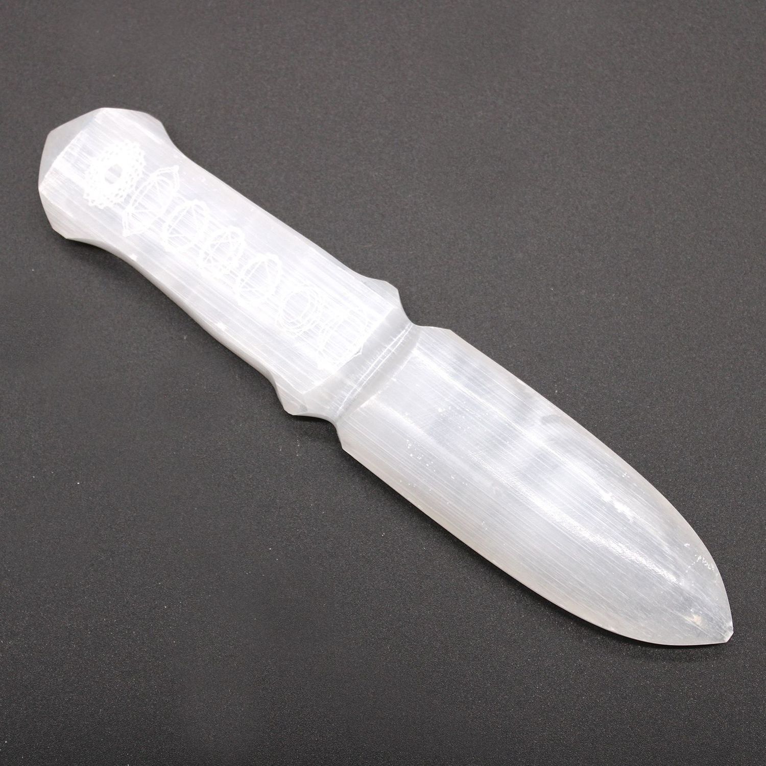 Ritualmesser aus Selenit - Chakra