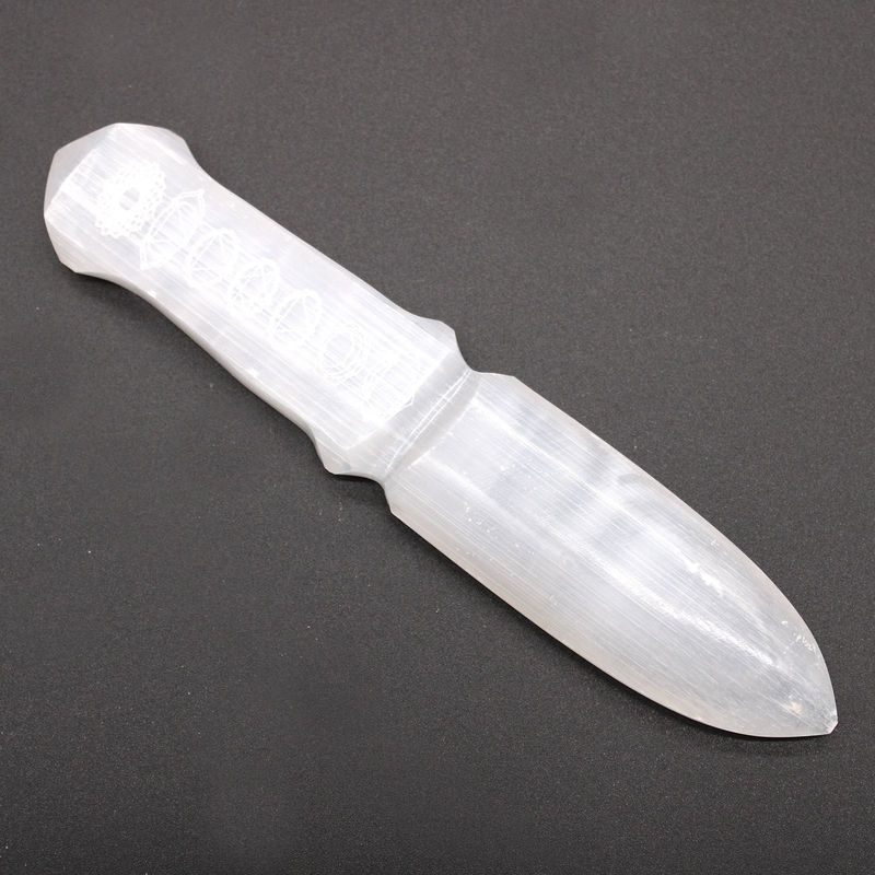 Ritualmesser aus Selenit - Chakra
